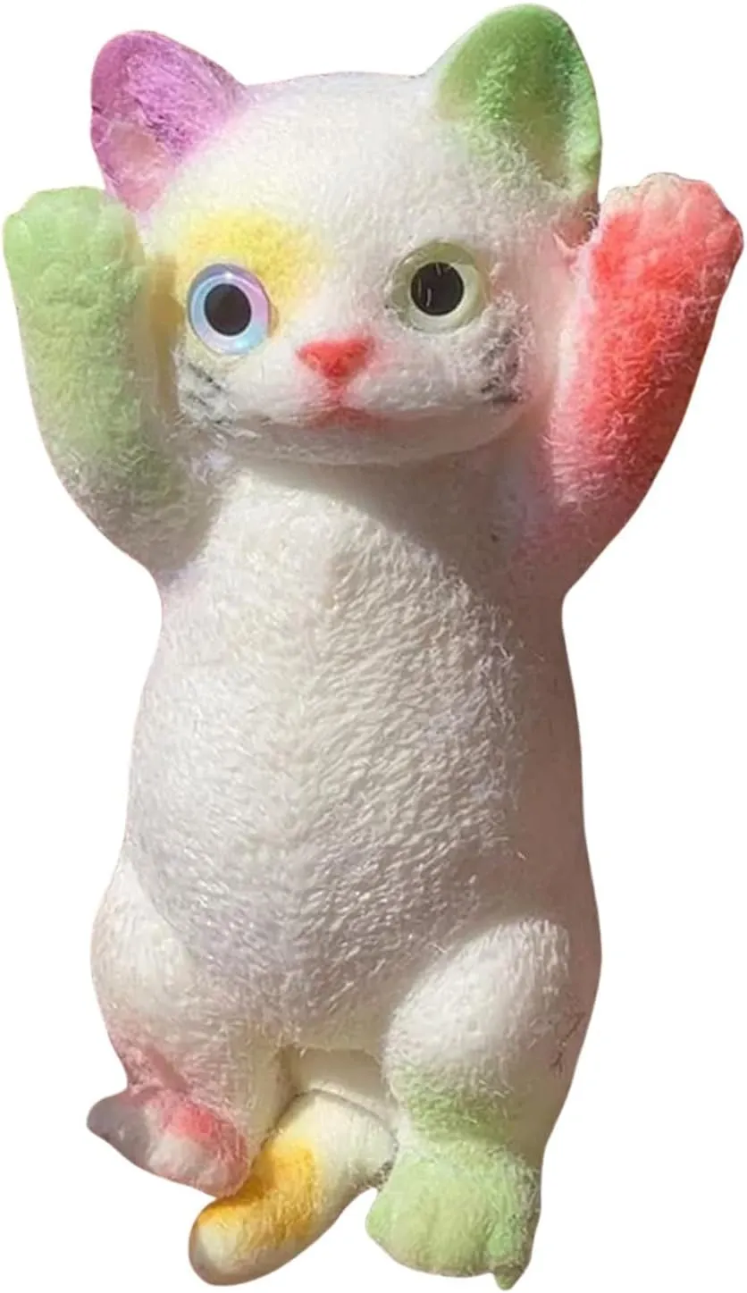 Cat Sticky Squishy Toys,Cute Cat Squishies Squeeze Soft Cat Squishies Relax Sensory,Squeeze Toy Gifts for Christmas Birthday Holiday (Colorful)