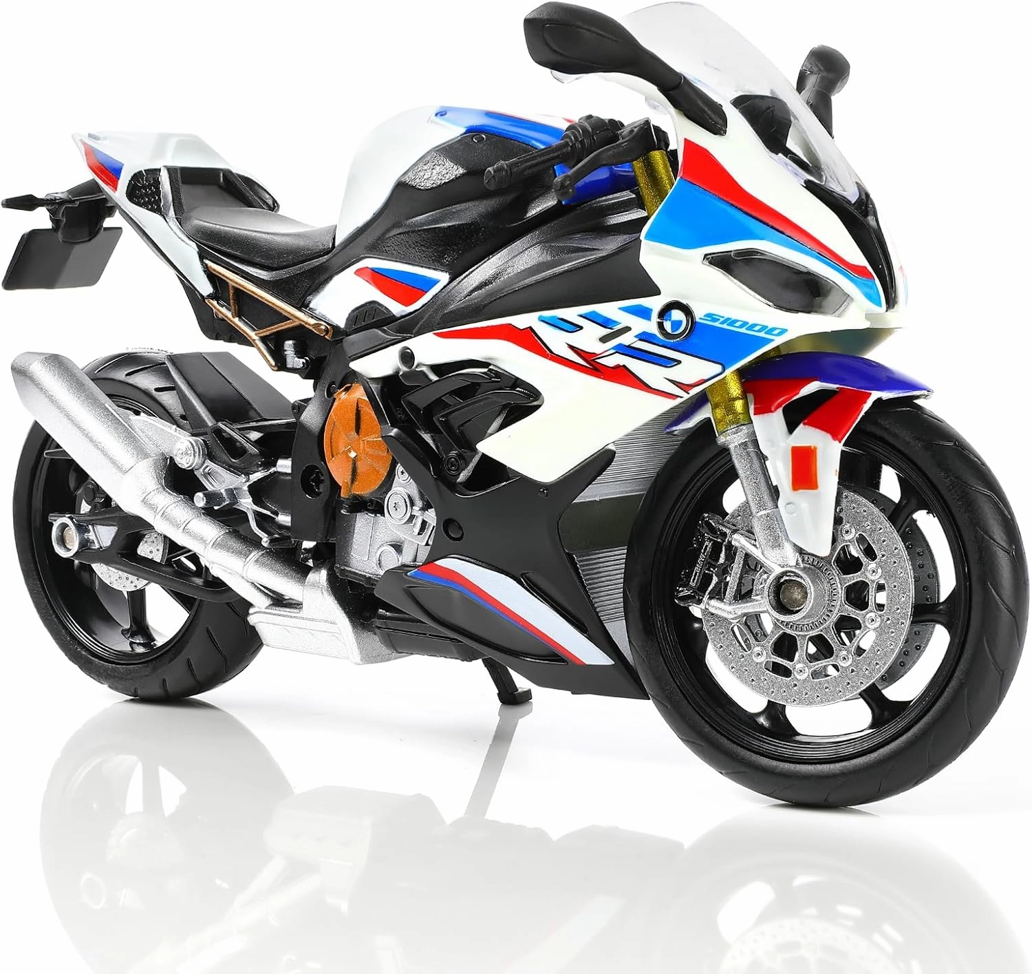 Celebrate Independence Day with 1:12 Motorcycle Model Toy for BMW S1000RR Metal Die-cast with Plastic Motorcycle Model Moto Gift for Adult(Ride for Freedom)