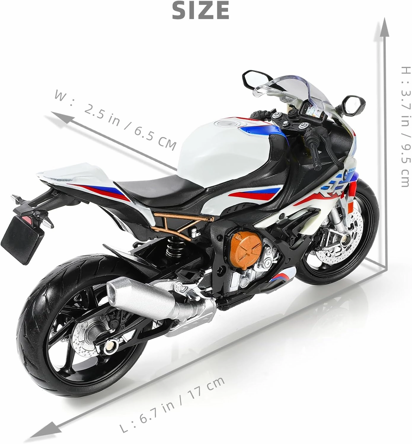 Celebrate Independence Day with 1:12 Motorcycle Model Toy for BMW S1000RR Metal Die-cast with Plastic Motorcycle Model Moto Gift for Adult(Ride for Freedom)