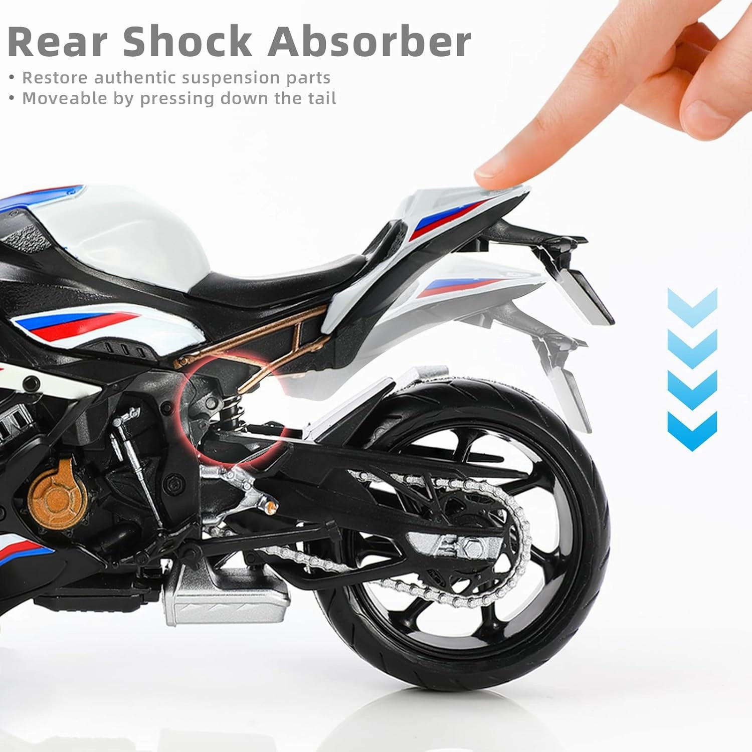 Celebrate Independence Day with 1:12 Motorcycle Model Toy for BMW S1000RR Metal Die-cast with Plastic Motorcycle Model Moto Gift for Adult(Ride for Freedom)