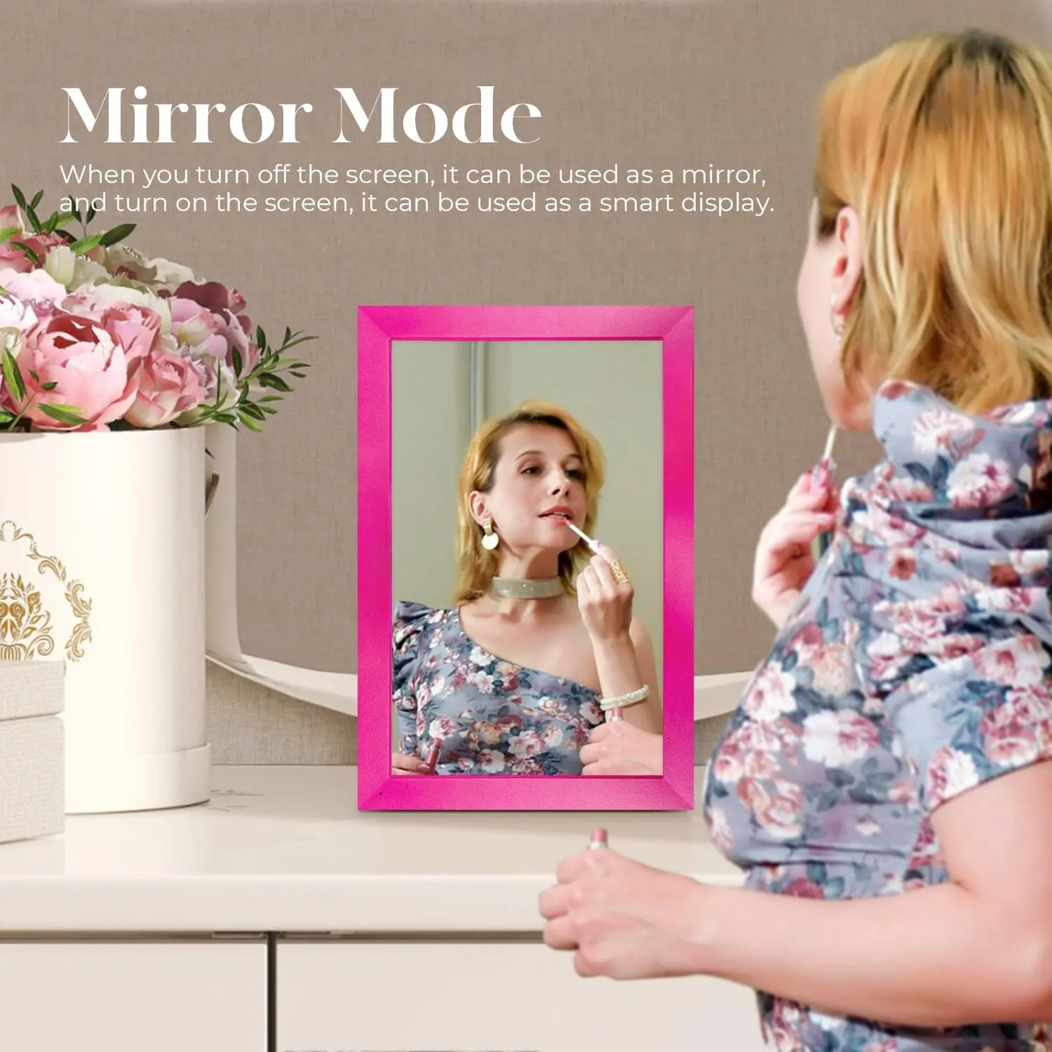 Changing 10.1 Ceci Smart Display | Magic Mirror Picture Frame丨Google Calendar&HomeHub&Assistant丨Smart TV丨Gift for Girl丨Music Mirror丨 Replace The Traditional Mirror