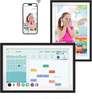 Changing 10.1" Smart Digital Calendar F10s丨Touchscreen Digital Picture Frame丨Chore Chart丨Google Calendar&Smart HomeHub&VoiceAssistant&PortableTV&MusicSpeaker丨Smart Display (F10S)