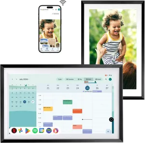 Changing 15.6" Wall Digital Calendar F16s丨Touchscreen Digital Picture Frame丨Chore Chart丨Google Calendar&Smart HomeHub&VoiceAssistant&PortableTV&MusicSpeaker丨Smart display丨Gift For Family (White&Black)
