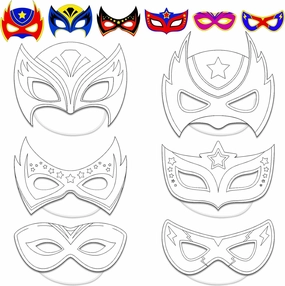 chiazllta 24 Pcs Color Your Own Super Theme hero Mask Craft DIY Hero Paper Mask Kits for Kids Father's Day Gifts Super Party Favors Decorations Class Home Activity Coloring Game