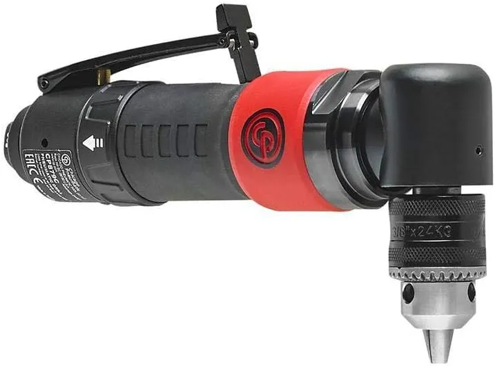 Chicago Pneumatic CP879C - Air Power Drill, 3/8 Inch (10 mm), Keyed Chuck, Angle Handle, 0.35 HP / 260 W, Stall Torque 3.2 ft. lbf / 4.4 NM, 2000 RPM, Hand Drill, Power Tools & Home Improvement