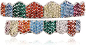 Christmas Grillz Hip Hop 8 Braces Color Full Diamond Big Gold Teeth Fashion Accessories Super Flash Diamond Grillz