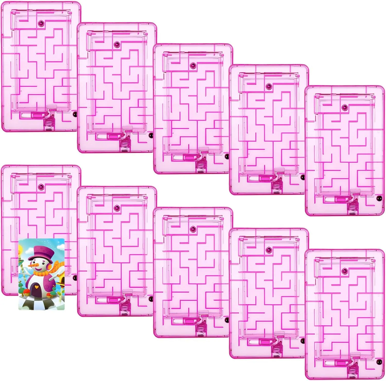 Civaner 10 Pieces Gift Card Puzzle Box Money Maze Gift Holder Plastic Puzzle Card Holder Intellectual Pinball Machine Game Fun Birthday Christmas Party Favors for Teens Adults(Pink)
