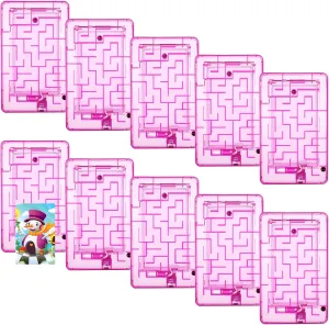 Civaner 10 Pieces Gift Card Puzzle Box Money Maze Gift Holder Plastic Puzzle Card Holder Intellectual Pinball Machine Game Fun Birthday Christmas Party Favors for Teens Adults(Pink)