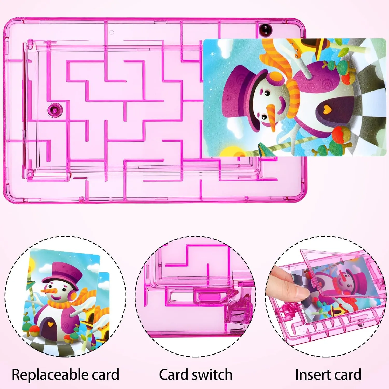 Civaner 10 Pieces Gift Card Puzzle Box Money Maze Gift Holder Plastic Puzzle Card Holder Intellectual Pinball Machine Game Fun Birthday Christmas Party Favors for Teens Adults(Pink)