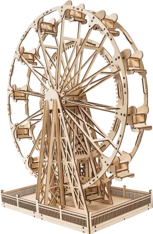 CoasterDynamix 3-D Ferris Wheel Wooden Model Kit - Electric Motorized Building Puzzle Kit for Adults and Kids, Toy Puzzles and Mini Craft Decor Models for Jigsaw Assembly Projects
