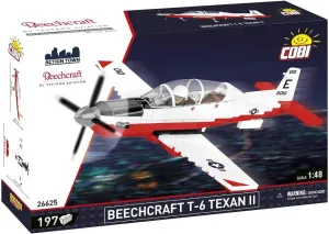 COBI Action Town Beechcraft T-6 Texan II Plane, Red & White
