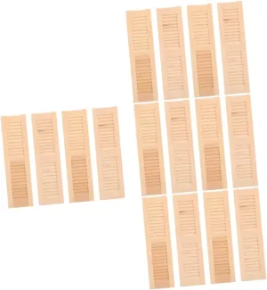 COHEALI 16 Pcs Mini Blinds Mini Doll House Miniture Decoration Miniatures Figurines Doll House Blinds Mini Furniture Shutters Blind Mini House Blinds Window Shutters Mini Wooden Blinds Car