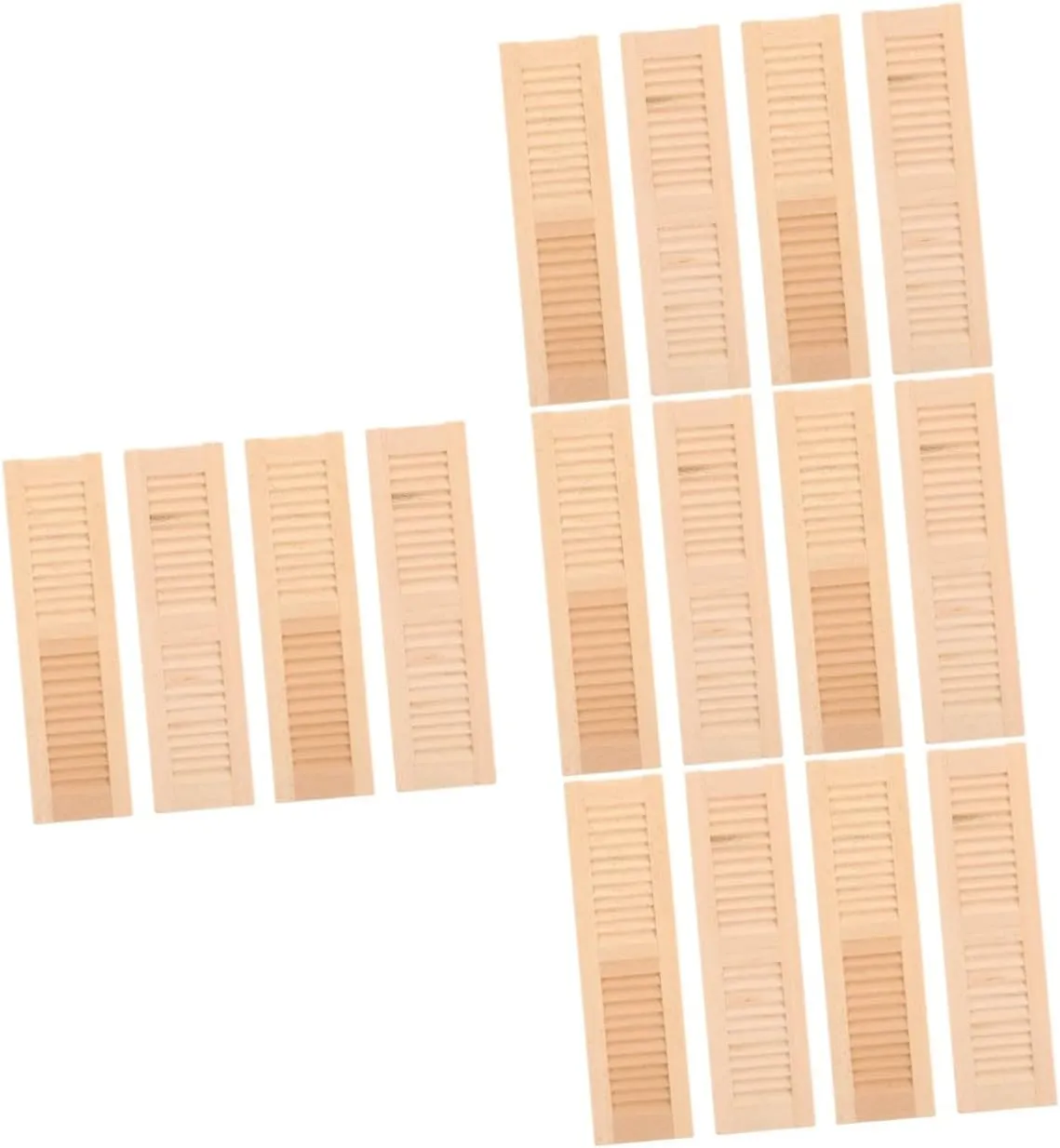 COHEALI 16 Pcs Mini Blinds Mini Doll House Miniture Decoration Miniatures Figurines Doll House Blinds Mini Furniture Shutters Blind Mini House Blinds Window Shutters Mini Wooden Blinds Car