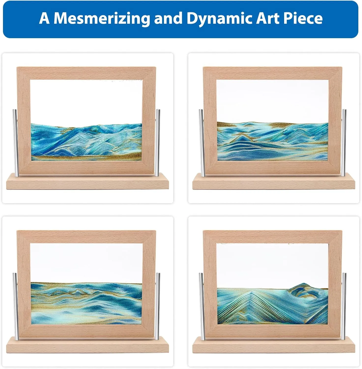 Coitak Moving Sand Art Picture, Dynamic Sand Picture, Desktop Moving Sand Art for Home Decor and Office