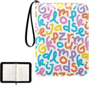 Colorful Brush Drawn Binder for Cards 4-Pocket Card Collectors Album Fits 400 Cards for Baseball Card, Football Card