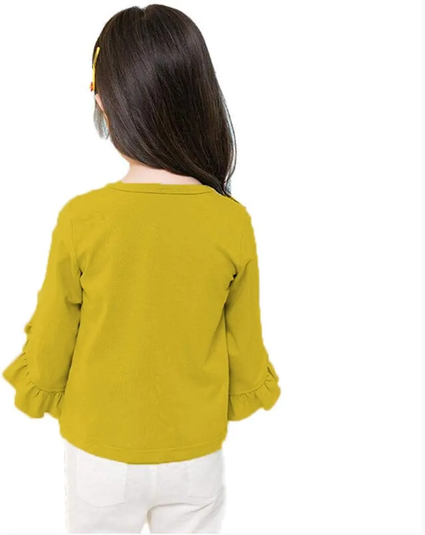 Colorful Childhood Little Girls Ruffle Bat T Shirt Autumn Princess Girl Blouses Spring Tops