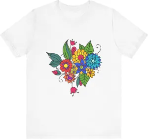 Colorful Floral Tee, Vibrant Unisex T-Shirt for Casual Wear, Gift for Nature Lovers, Perfect for Spring, Summer Outings,