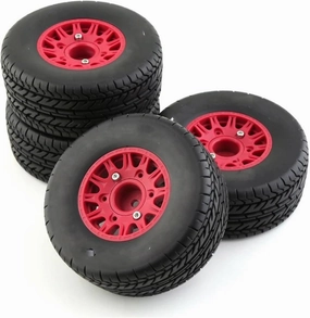 Compatible with Slash for Arrma for SENTON for VKAR RC Car 4Pcs 113Mm 1/8 1/10 Short Course Truck Tire Tyre Wheel with 12 14 17Mm Hex RC Wheel Tires