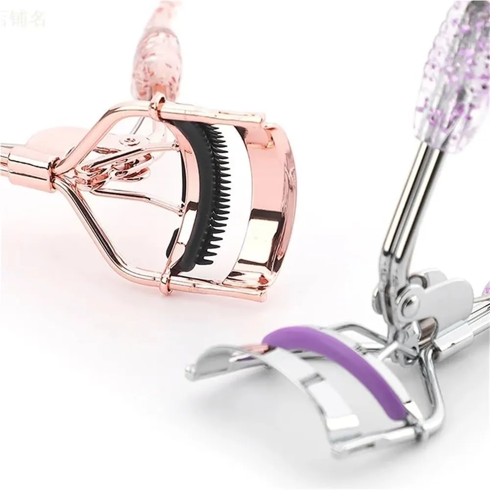 Convenient Metal Eyelash Curler Push Up Eyelash Curler Eyelash Curler with Comfort Grip Effortless Cosmetic Tools Lash Curler Beauty Products Easy to Use Curl Eye Shapes(Style7)