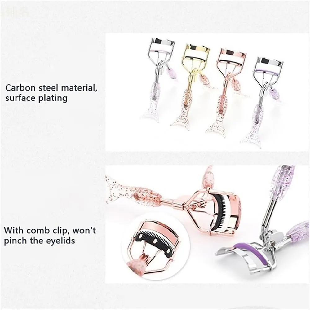 Convenient Metal Eyelash Curler Push Up Eyelash Curler Eyelash Curler with Comfort Grip Effortless Cosmetic Tools Lash Curler Beauty Products Easy to Use Curl Eye Shapes(Style7)