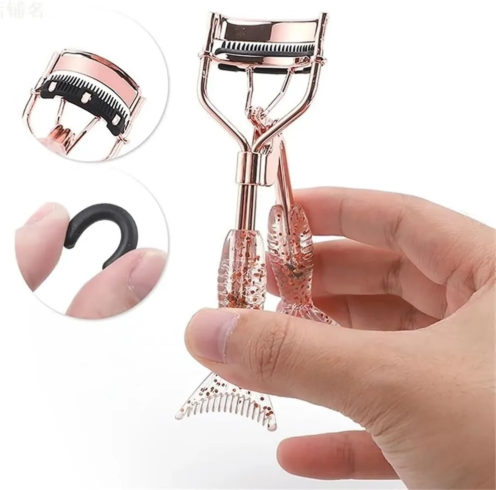 Convenient Metal Eyelash Curler Push Up Eyelash Curler Eyelash Curler with Comfort Grip Effortless Cosmetic Tools Lash Curler Beauty Products Easy to Use Curl Eye Shapes(Style7)