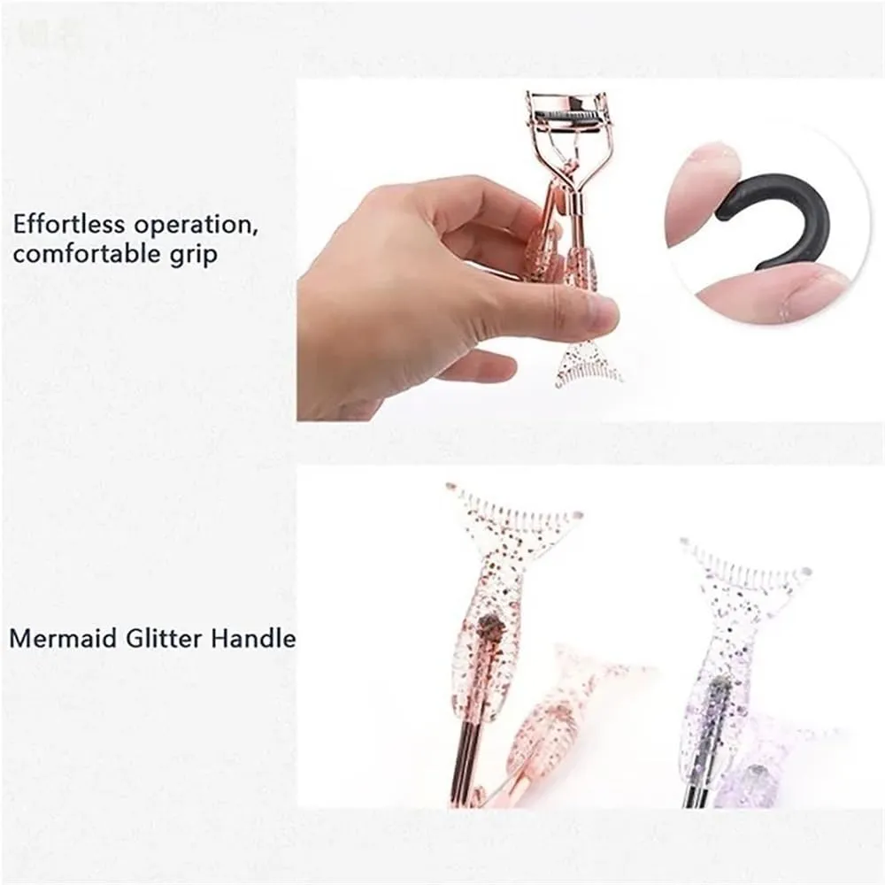 Convenient Metal Eyelash Curler Push Up Eyelash Curler Eyelash Curler with Comfort Grip Effortless Cosmetic Tools Lash Curler Beauty Products Easy to Use Curl Eye Shapes(Style7)
