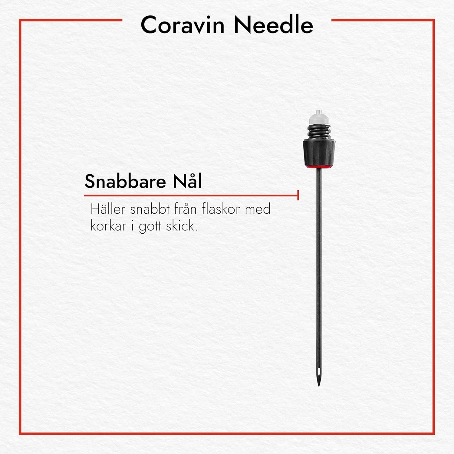 CORAVIN Timeless Fast Pour Needle - Preserve Wine for Years - Needle Replacement for Timeless Wine Preservation System - Pours 20% Faster - for by-The-Glass Wine Saver - Gift for Wine Lovers