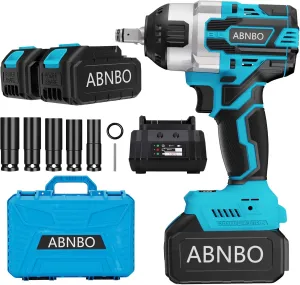 Cordless Impact Wrench Delivers Max 900NM,Impact Wrench 663ft-lbs at 2800 RPM.Impact Gun Fits for High Torque Tough Job and Excessive Qualified for Car Maintainance,Vehicle Installation
