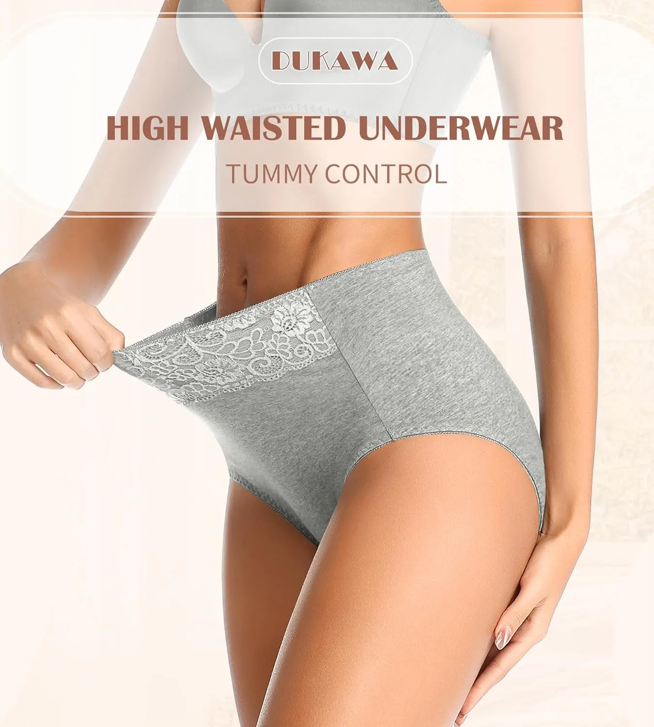 Cotton Underwear High Waisted Womens Full Coverage Ladies Comfy Panties (Regular & Plus Size)