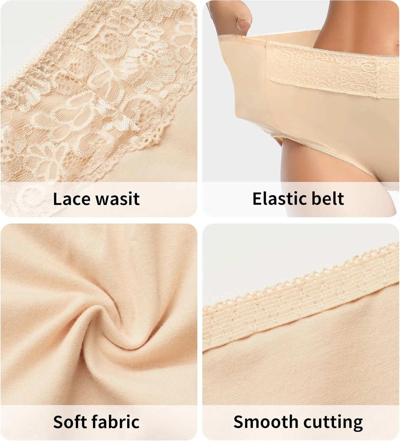 Cotton Underwear High Waisted Womens Full Coverage Ladies Comfy Panties (Regular & Plus Size)