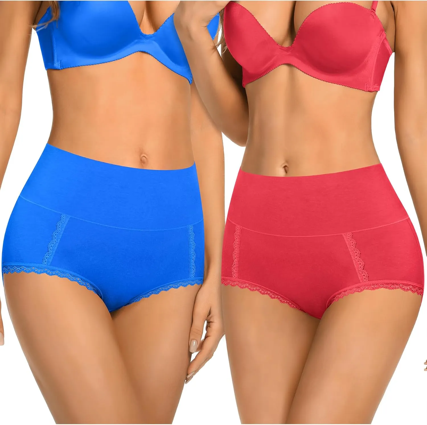 Cotton Underwear High Waisted Womens Full Coverage Ladies Comfy Panties (Regular & Plus Size)