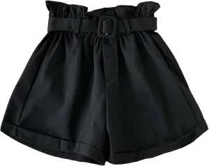 Cromoncent Girls Casual Baggy Trendy Short Pants High Waist Wide Leg Comfy Shorts, 4-12 Years