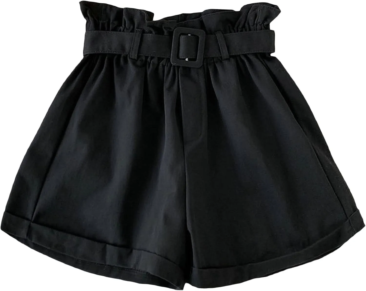 Cromoncent Girls Casual Baggy Trendy Short Pants High Waist Wide Leg Comfy Shorts, 4-12 Years