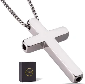 Cross Breathing Necklace, Breathlink Quit Smoking Aid, Inspirational Bible Verse Anti-Anxiety Mindfulness Necklace, Premium Stainless Steel Breathwork Tool, Anxiety Relief Items Gift