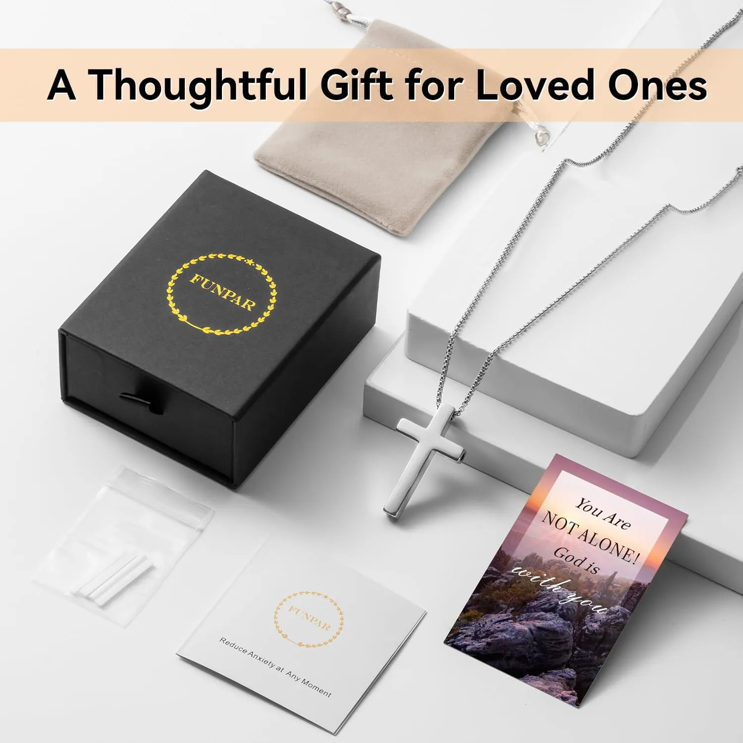 Cross Breathing Necklace, Breathlink Quit Smoking Aid, Inspirational Bible Verse Anti-Anxiety Mindfulness Necklace, Premium Stainless Steel Breathwork Tool, Anxiety Relief Items Gift