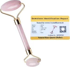 Crystal Heaven Rose Quartz Face Roller And Gua Sha Tool For Women|Original Face Massage Pink Roller Gua Sha