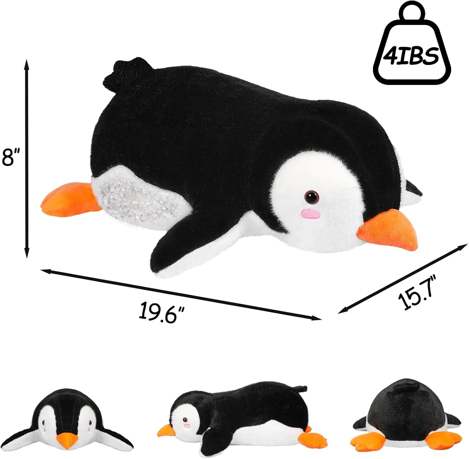 CSVBTRF Weighted Stuffed Animal, 4.2 lbs 19" Penguin Plush Hugging Pillow for Kids Gift - Penguin Stuffed Animal