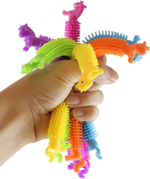 Curious Minds Busy Bags Set of 12 Stretchy Unicorn Animal Puffer Stretchy Noodle Toys - Fun Long Stretch Toys - Fidget Sensory Toy - Stretchy Noodles String Fiddle (1 Dozen)