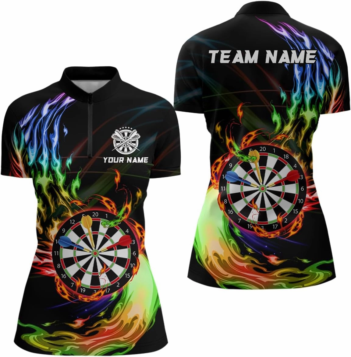 Customized Name, Team Name Jersey, Funny Dartboard Colorful Paint Splash Dart Shirts for Women, Best
