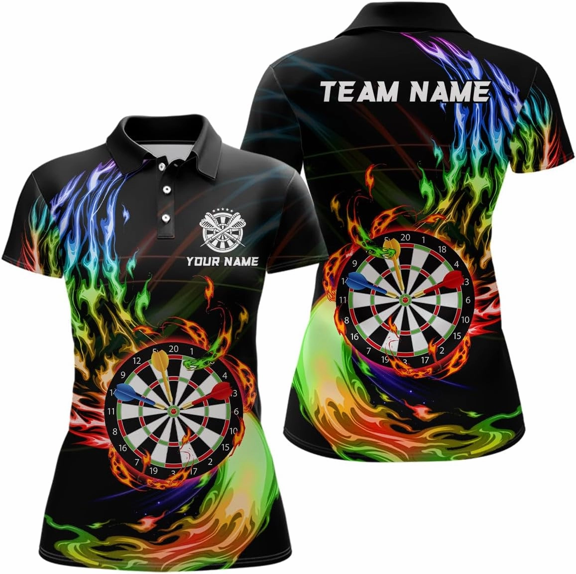 Customized Name, Team Name Jersey, Funny Dartboard Colorful Paint Splash Dart Shirts for Women, Best
