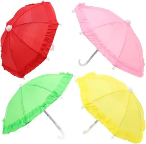 Cute Kids Mini Toy Umbrellas 4pcs Dollhouse Supplies for Micro Landscape Photo Props