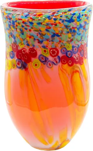 Dale Tiffany AV22246 Art Glass Vase 13.75" Tall Salt Creek Handcrafted Murano-Style Vase for Home Décor, Living Room, Bed Room, Home Office and Gift