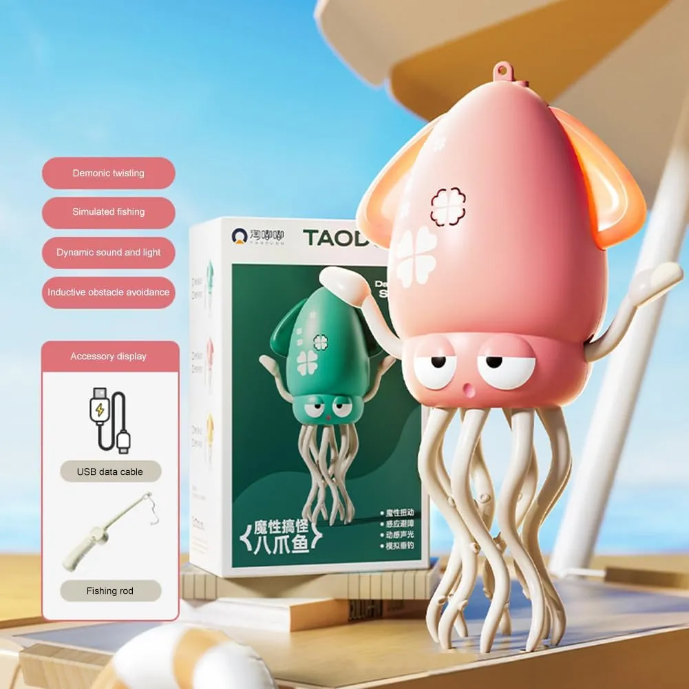 Dancing Octopus Toy, Electric Dancing Octopus Toy with LED & Music,Creative Crazy 8-Leg Action Crawling Octopus