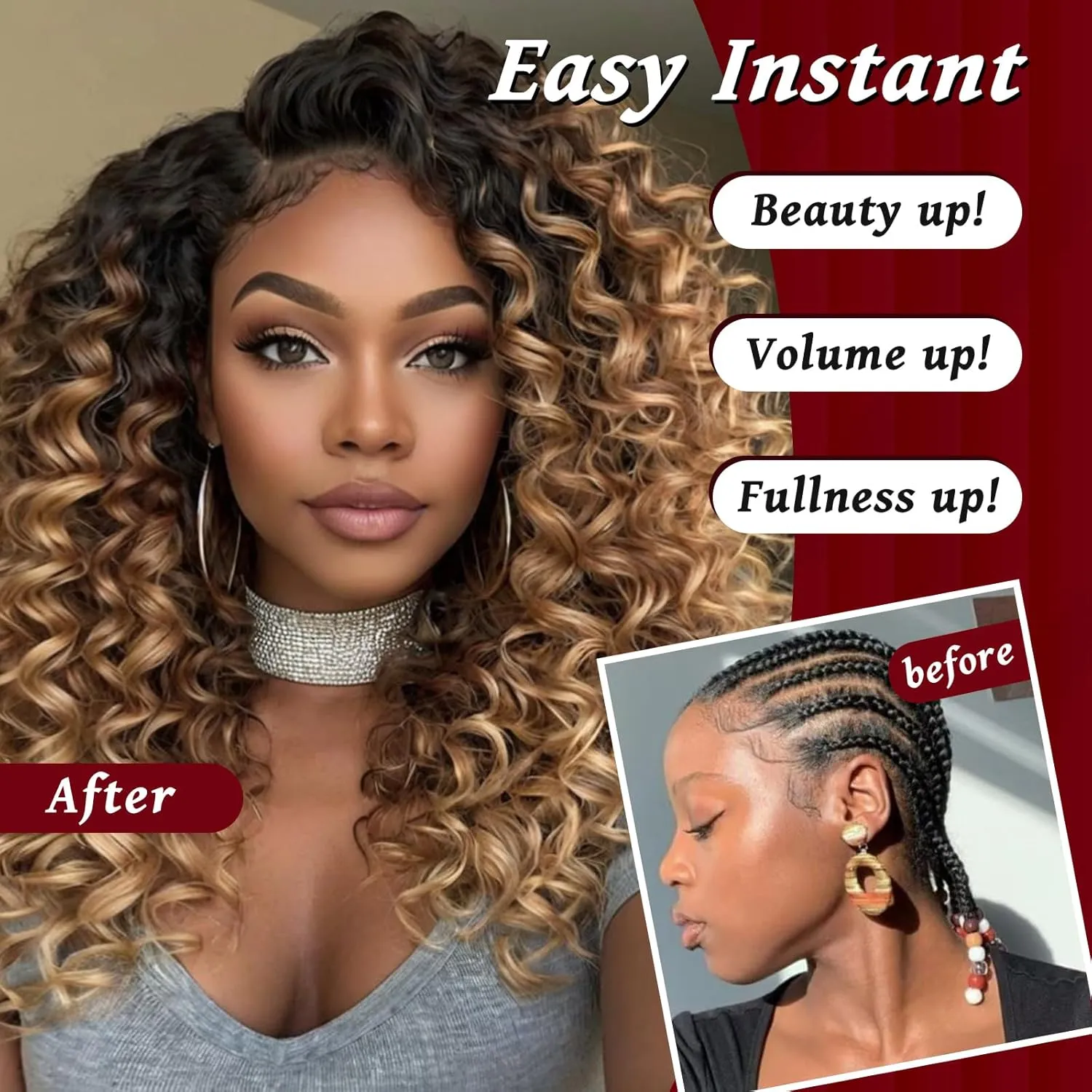 Datanala GoGo Curl Crochet Hair 12 Inch/8 Packs Pre-looped Water Wave Crochet Hair Long Beach Pretwisted Curl Crochet Braiding Hair Synthetic Extensions For Women (T27, 12inch(8packs))