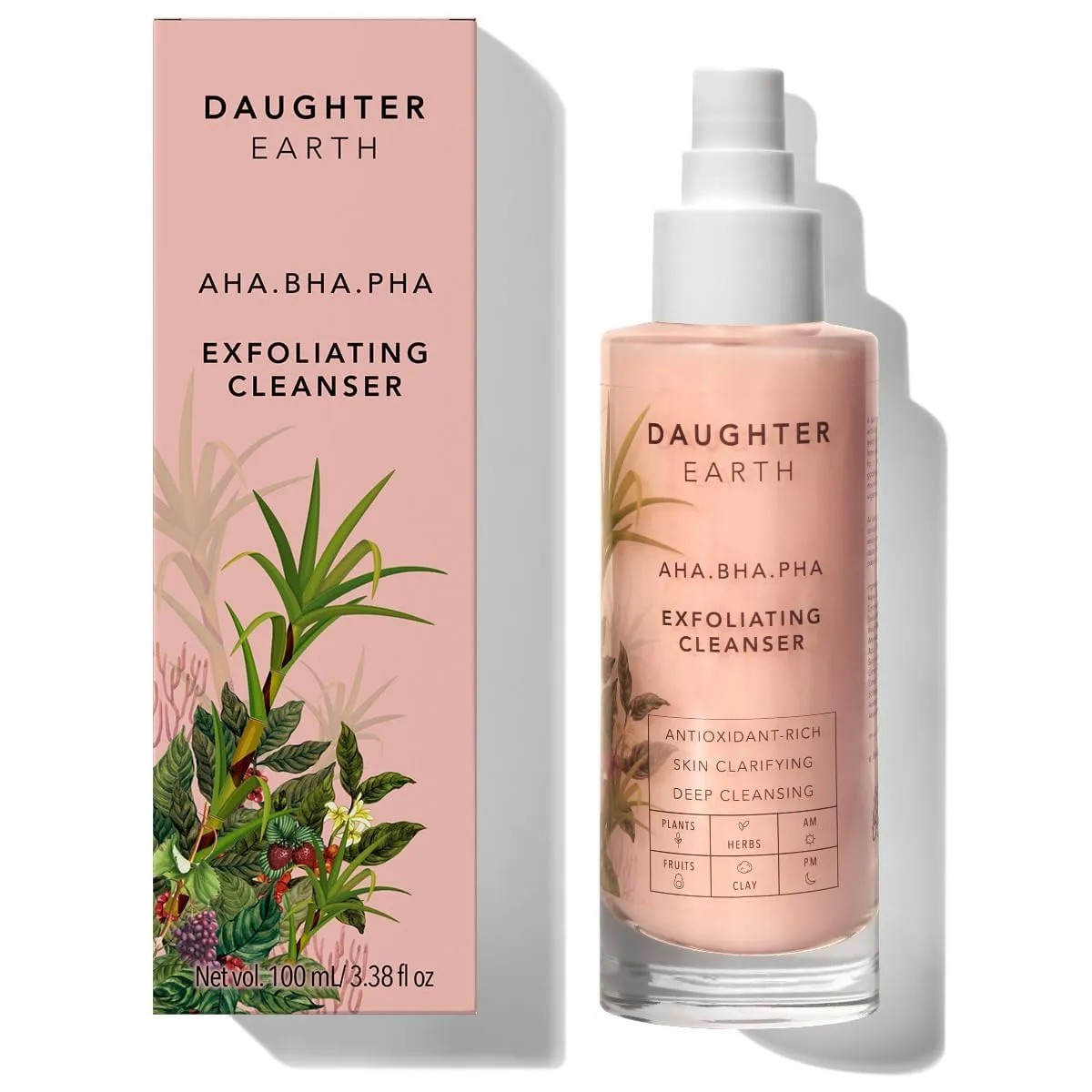 DAUGHTEREART.H AHA BHA PHA Exfoliating Cleanser | Daily Routine Face Wash With Fruit Enzymes | Cream Based Gentle Deep Cleansing | Soothing & Nourishing Fruit Goodness | Suits All Skin Types | 100 ml