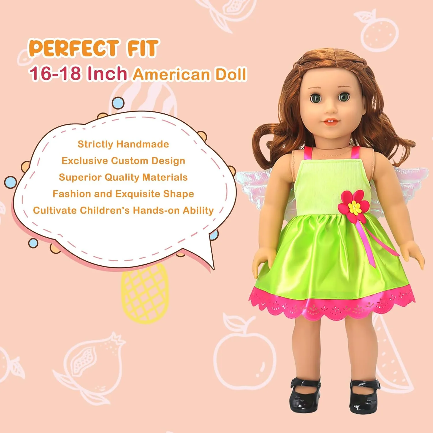 DC-BEAUTIFUL 6 Set Doll Clothes for 16 18 Inch Baby Dolls, Lovely Dress Sets for Doll Girls, Handmade Doll Clothing for 18 Inch Reborn Baby Doll as Xmas Birthday Gift