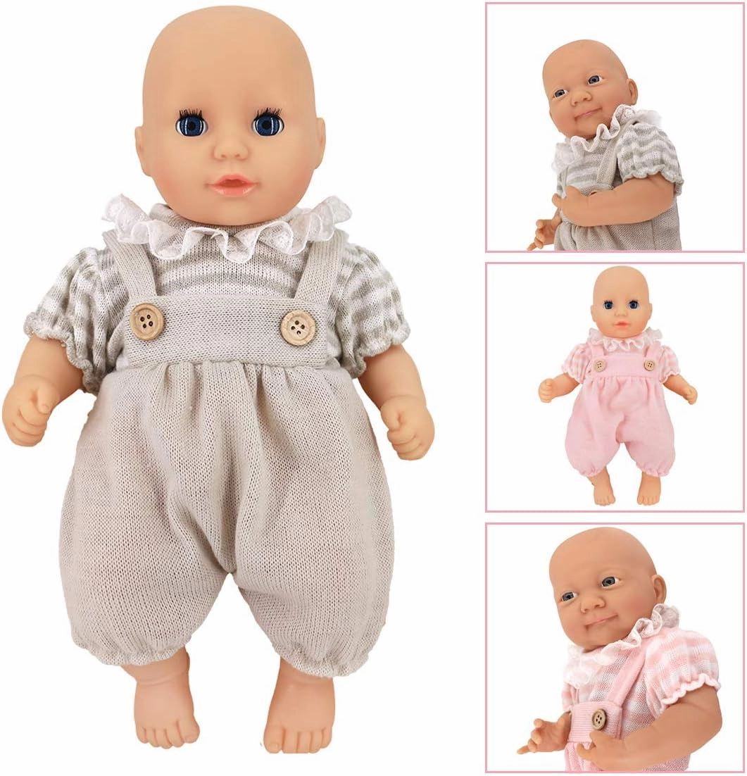 DC-BEAUTIFUL 6 Set Clothes Gift for Infant, Girl Baby, 14 Inch -18 Inch Includes Doll Outfits Dress Hat Socks, Total 14 Pcs Onesies Clothes Pajamas Costumes