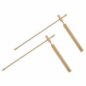 DECHOUS 2pcs Copper Dowsing Rods Portable Water Divining Probe Tool with Storage Bag for Energy and Feng Shui Detection for Outdoor Use and Present Giving