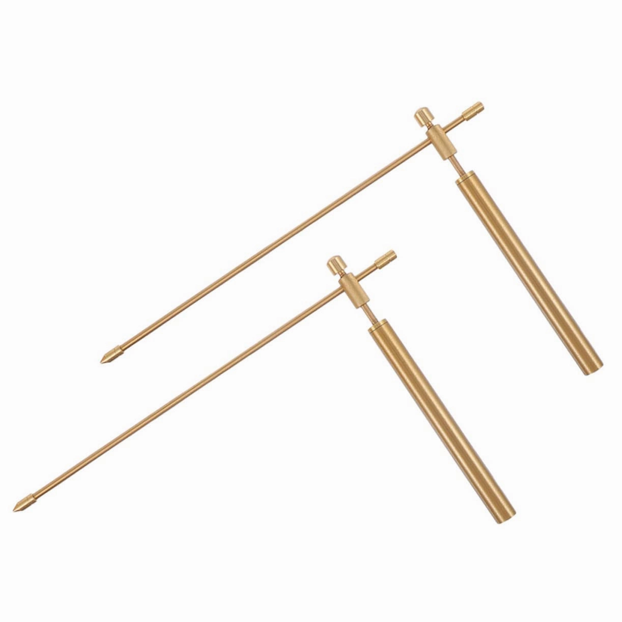 DECHOUS 2pcs Copper Dowsing Rods Portable Water Divining Probe Tool with Storage Bag for Energy and Feng Shui Detection for Outdoor Use and Present Giving