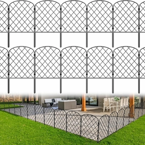 Decorative Garden Fence 19 Pack Garden Fencing Border 20ft(L) x 24in(H) Animal Barrier Fence Panels Rustproof Metal Wire Temporary Fence for Dog Yard Patio Outside, Arched